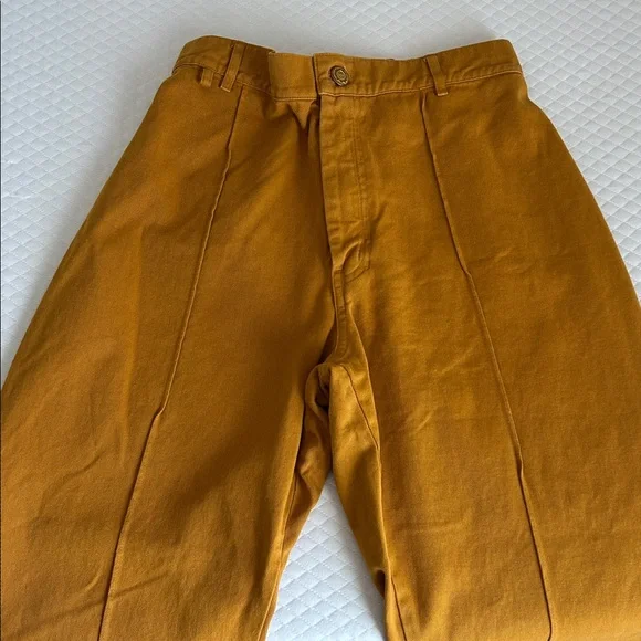 Big Bud Press Spicy Mustard Paintstamped Daisy Western Pants - Picture 3 of 5